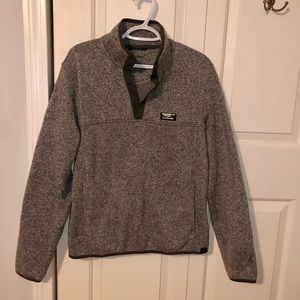 Men’s LL Bean Grey Sweater Fleece Pullover Medium
